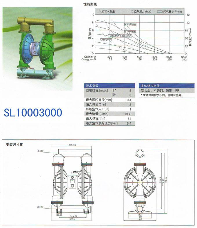 SL10003000气动隔膜泵